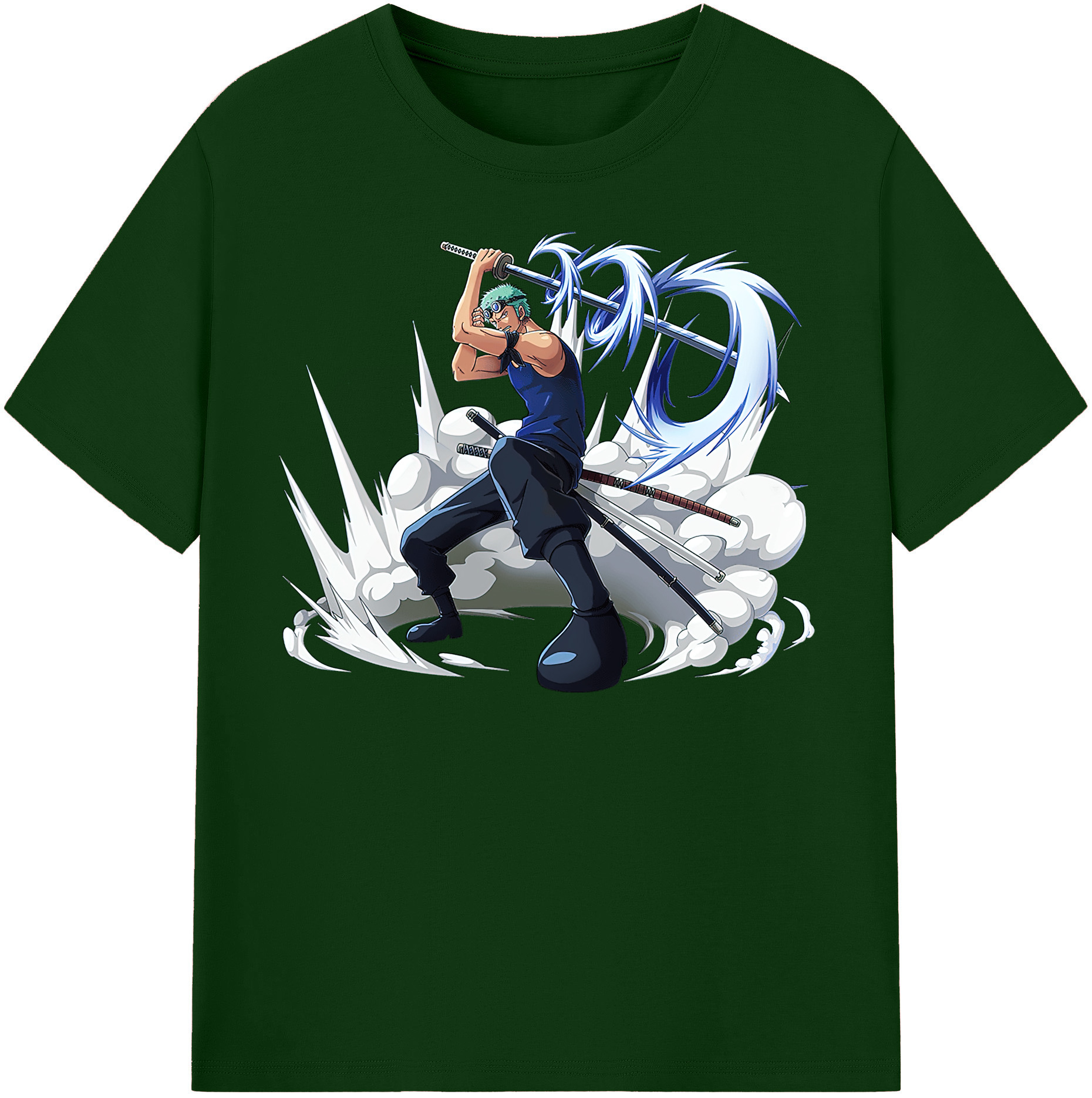 ワンピース ロロノア・ゾロ ONE PIECE Roronoa Zoro 綿100％半袖Tシャツ（フロントプリント）